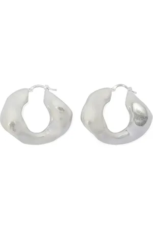 Jil Sander Irregular-shape brass hoop earrings