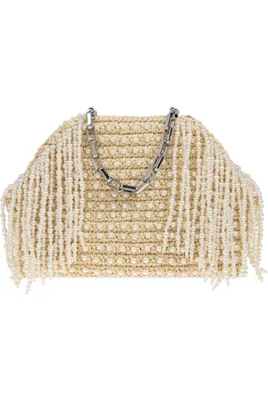 Self-Portrait Pearl-embellished tote bag