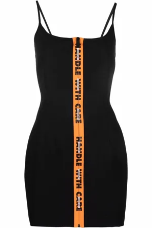 Heron Preston Gabardine zipped short dress