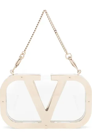 VALENTINO GARAVANI Logo-plaque clear clutch
