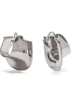 Salvatore Ferragamo Orecc logo-engraved small hoop earring