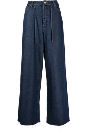 Ganni Wide-leg drawstring jeans