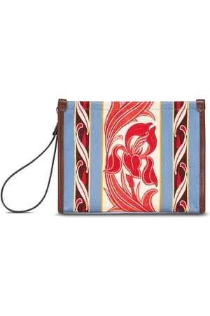 Etro Abstract-print canvas clutch bag