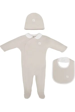 Fendi Logo-embroidered babygrow set