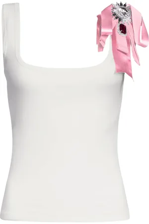 AREA Crystal-embellished tank top