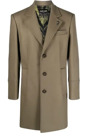 Roberto Cavalli Tiger Tooth single-breasted coat