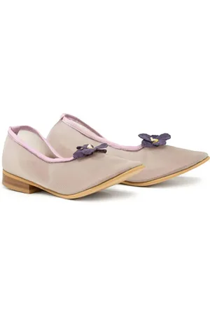 PèPè Floral-appliqué ballerina shoes