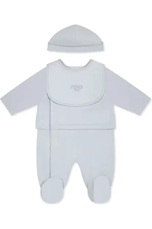 Fendi Embroidered-logo babygrown set
