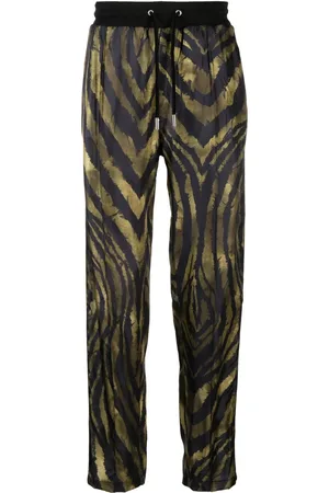 Roberto Cavalli Printed silk track pants