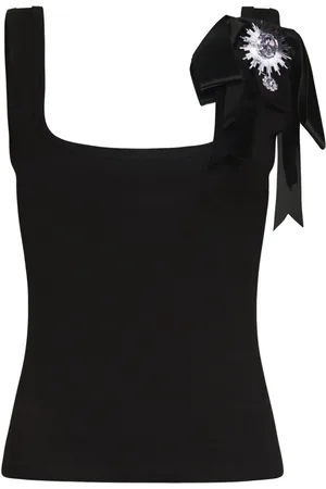 AREA Crystal-embellished tank top