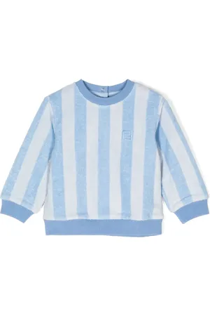 Fendi FF-logo embroidery stripe-pattern sweatshirt