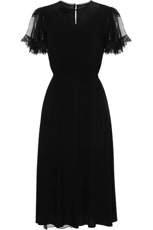 NISSA Lace-embellished silk dress