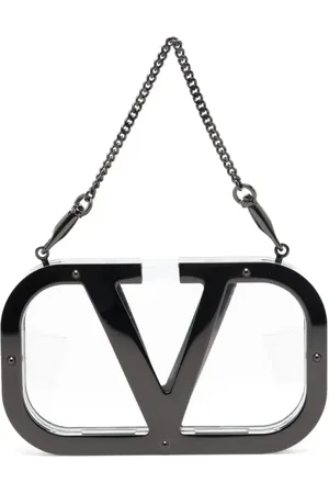 VALENTINO GARAVANI Logo-plaque clear clutch