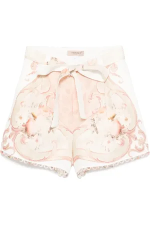 Twin-Set Printed linen shorts