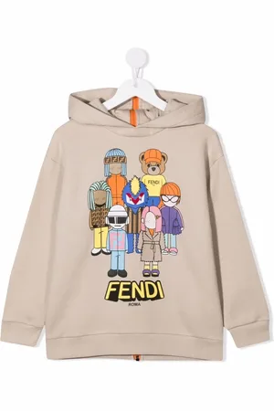 Fendi Rear-zip cartoon-print hoodie