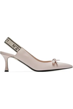 Nº21 Logo-strap bow leather pumps