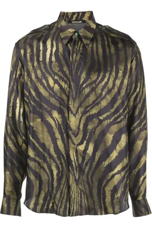 Roberto Cavalli Tiger-print silk shirt