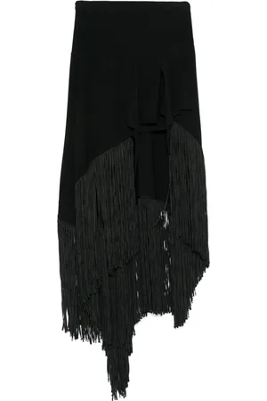 Serafini Elastic fringed maxi skirt