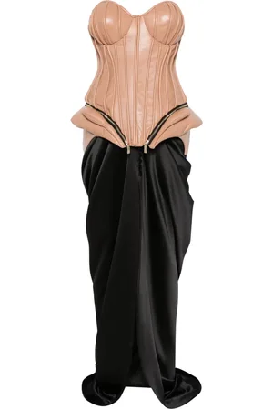 MITILIANE COUTURE Leather corset and maxi skirt set
