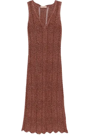 Twin-Set Lurex knit midi dress