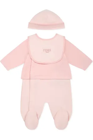 Fendi Embroidered-logo babygrown set