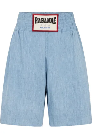 Paco rabanne Logo-appliqué denim shorts