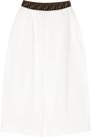 Fendi Logo-waistband wide-leg trousers
