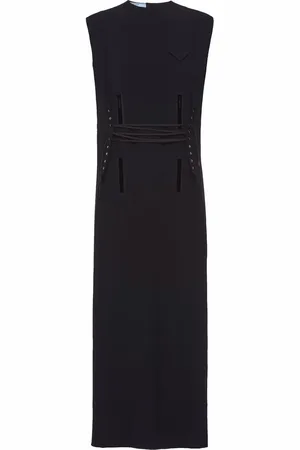 Prada Lace-up mid-length dress