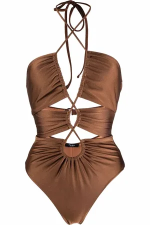 Noire Swimwear Gathered cut-out swimsuit