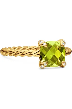 David Yurman 18K yellow Chatelaine peridot ring