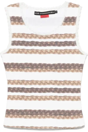 Andersson Bell Hair braid-stripe tank top