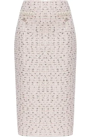 Self-Portrait Tweed straight skirt