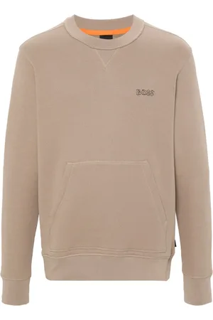 HUGO BOSS Logo-embroidered cotton sweatshirt