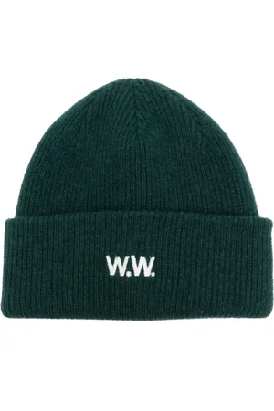 WoodWood Logo-embroidered ribbed wool beanie