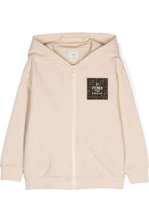 Fendi Appliqué-logo zipped hoodie