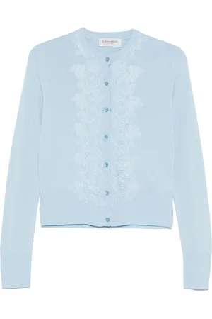 Ermanno Firenze Lace-detail cardigan