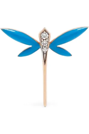 ANAPSARA 18K yellow Dragonfly diamond stud earring