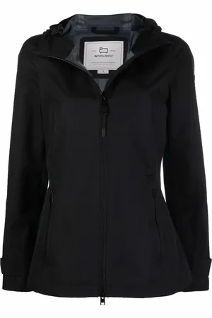 Woolrich Logo-patch drawstring-hood raincoat