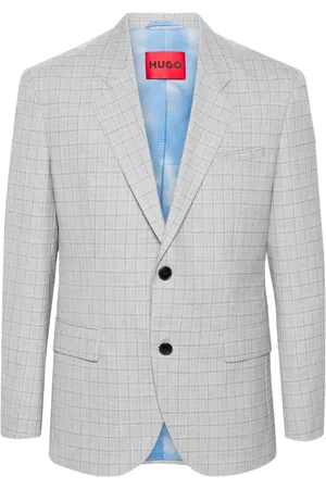 HUGO BOSS Plaid-check single-breasted blazer