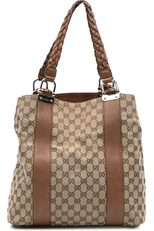 Gucci 2016-2024 Large GG Canvas Bamboo Bar tote bag
