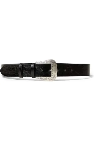 Twin-Set Cracked-effect leather belt