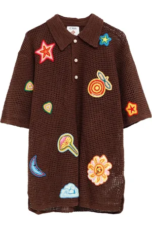 Casablanca Crochet-knit polo shirt