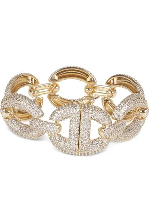 Self-Portrait Pavé chain-link bracelet
