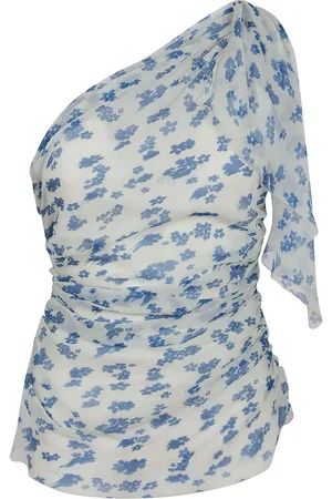Victoria Beckham Floral-print one-shoulder top