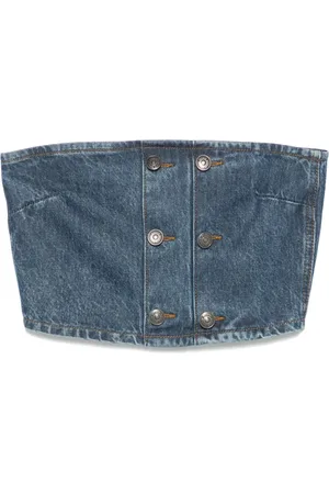 ROTATE Button-detail denim top