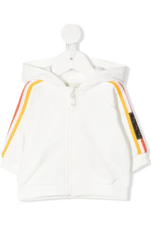 Fendi Stripe-detail zip-fastening hoodie