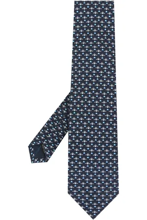 Salvatore Ferragamo Airplane-print silk tie