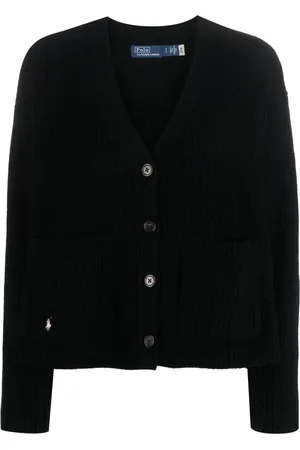 Ralph Lauren Ribbed-knit polo-embroidered cardigan