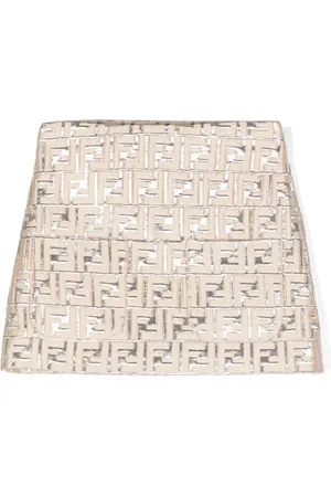 Fendi FF brocade-effect skirt