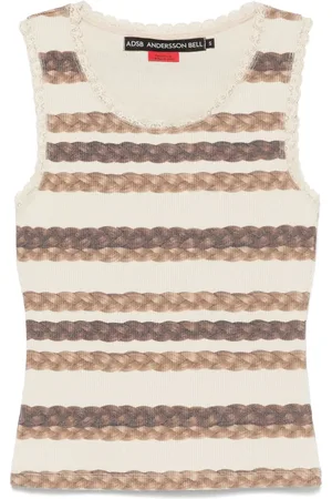 Andersson Bell Hair braid-stripe tank top